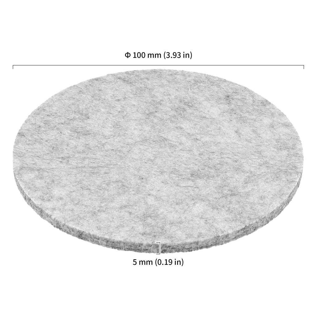 Sottobicchieri rotondi in feltro, diametro 10 cm, confezione da 60 pezzi, color grigio chiaro, con scatola