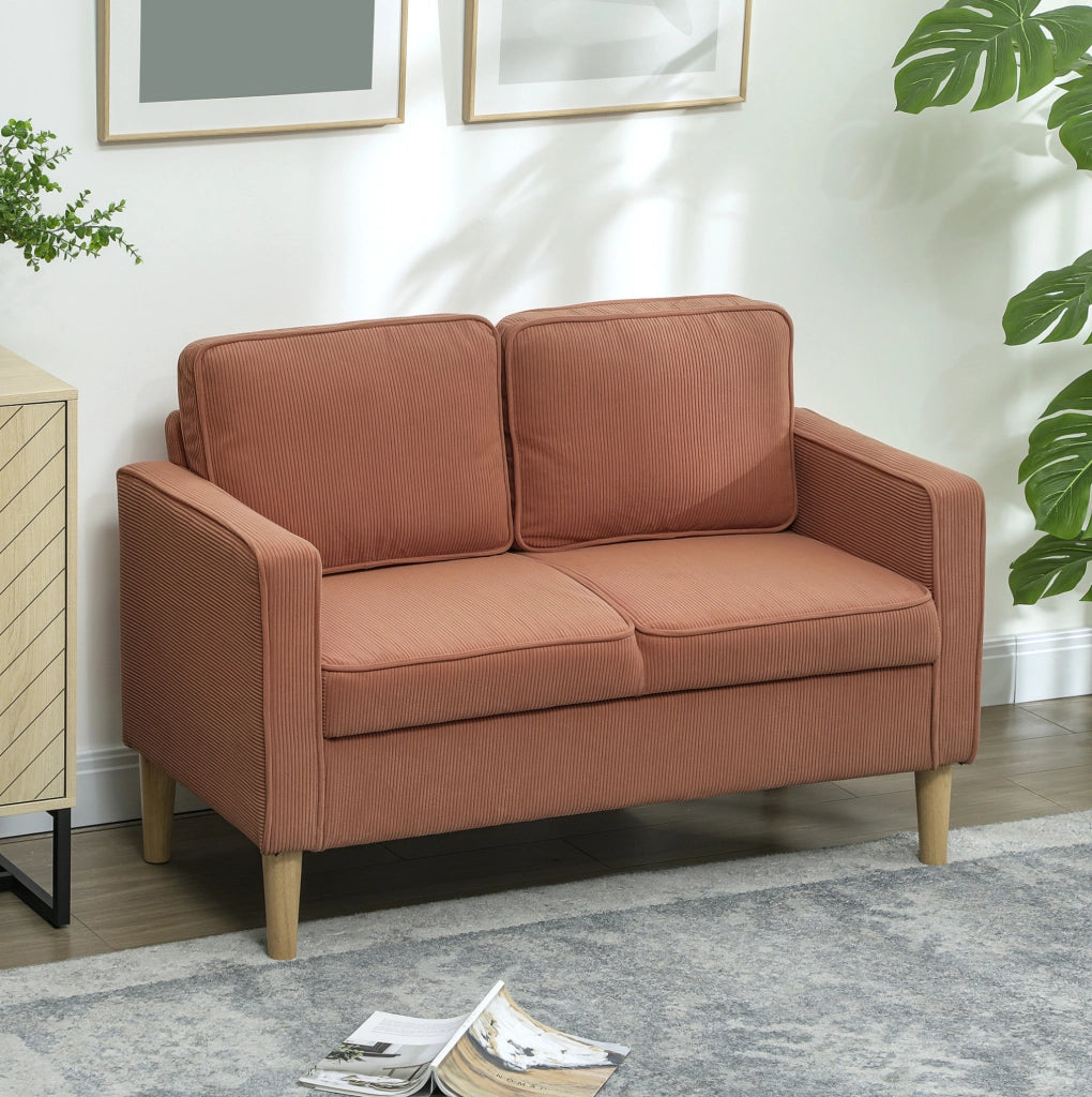 Divano 2 posti 117x63x79 cm con contenitore, piedi in legno e cuscini sfoderabili