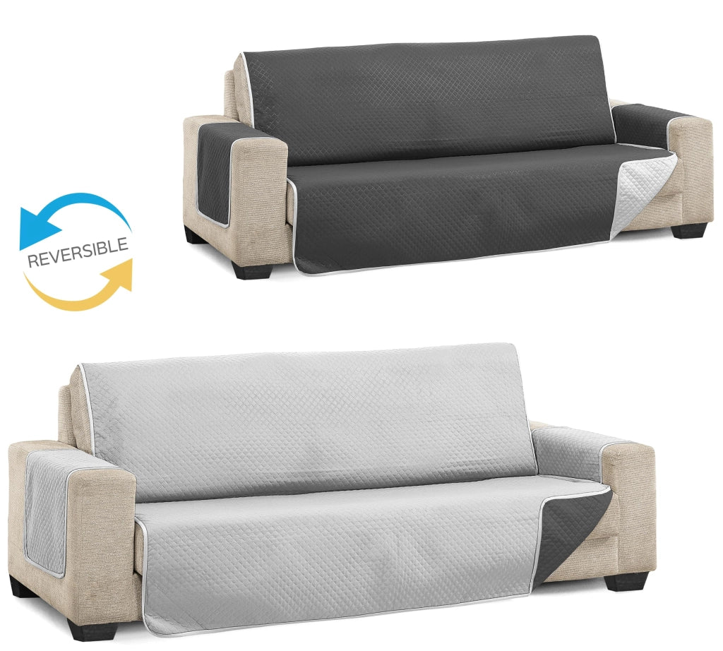 Copridivano per divano a 3 posti, modello Diamond XL, grigio/antracite, 170 cm