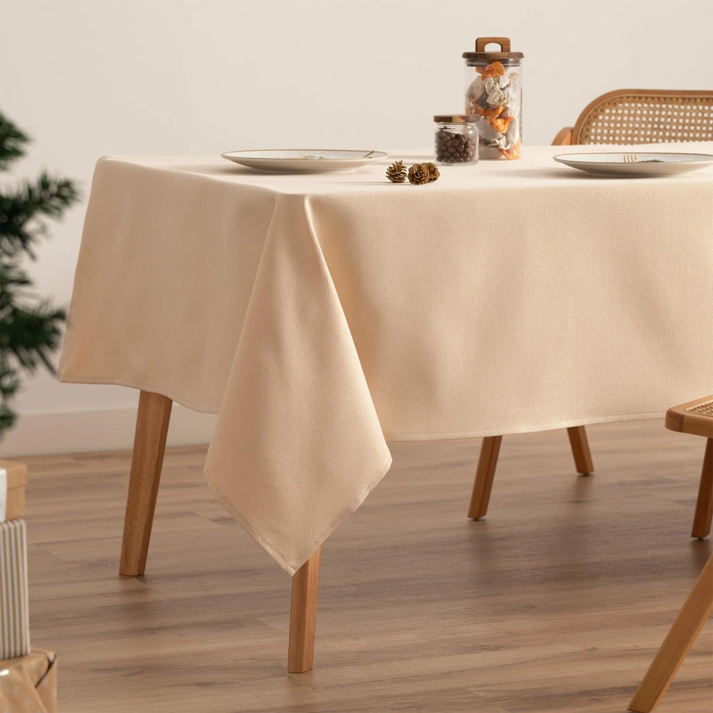 Tovaglia jacquard, rettangolare, 140 x 350 cm, arancione/dorato, per Natale