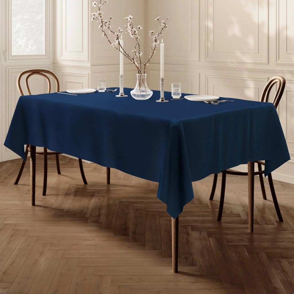 Tovaglia rettangolare in poliestere, 140x240 cm, blu scuro