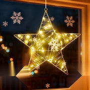 Stella di Natale con 89 LED, 50 cm, luce bianco caldo, con telecomando