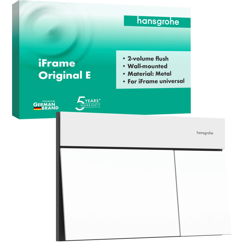 Pulsante per WC in metallo, a doppio scarico, finitura opaca bianca, compatibile con iFrame
