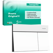 Pulsante per WC in metallo, a doppio scarico, finitura opaca bianca, compatibile con iFrame