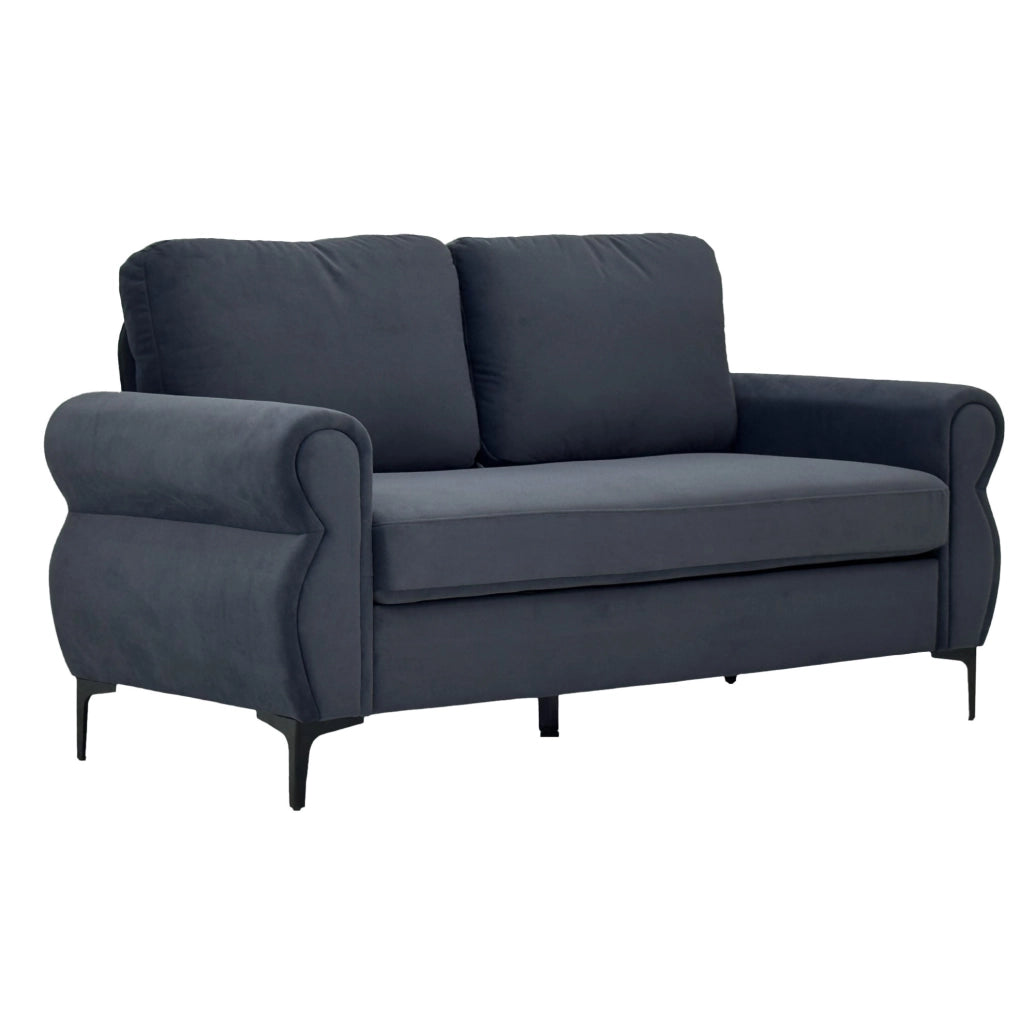 Divano 2 posti 173,5x81x92 cm in tessuto grigio scuro, smontabile