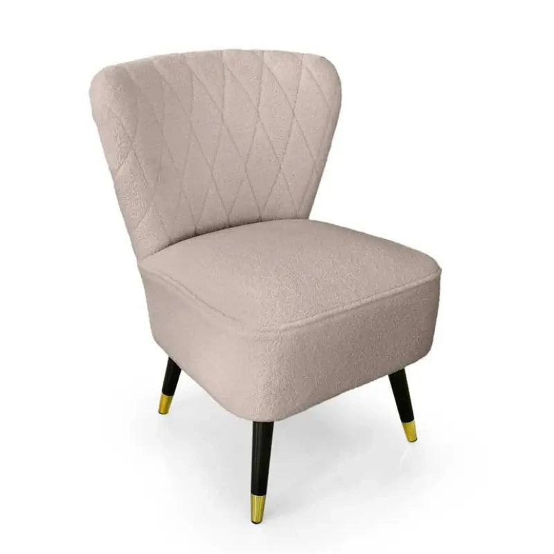 Poltrona in tessuto teddy tortora cm 58x65x85h
