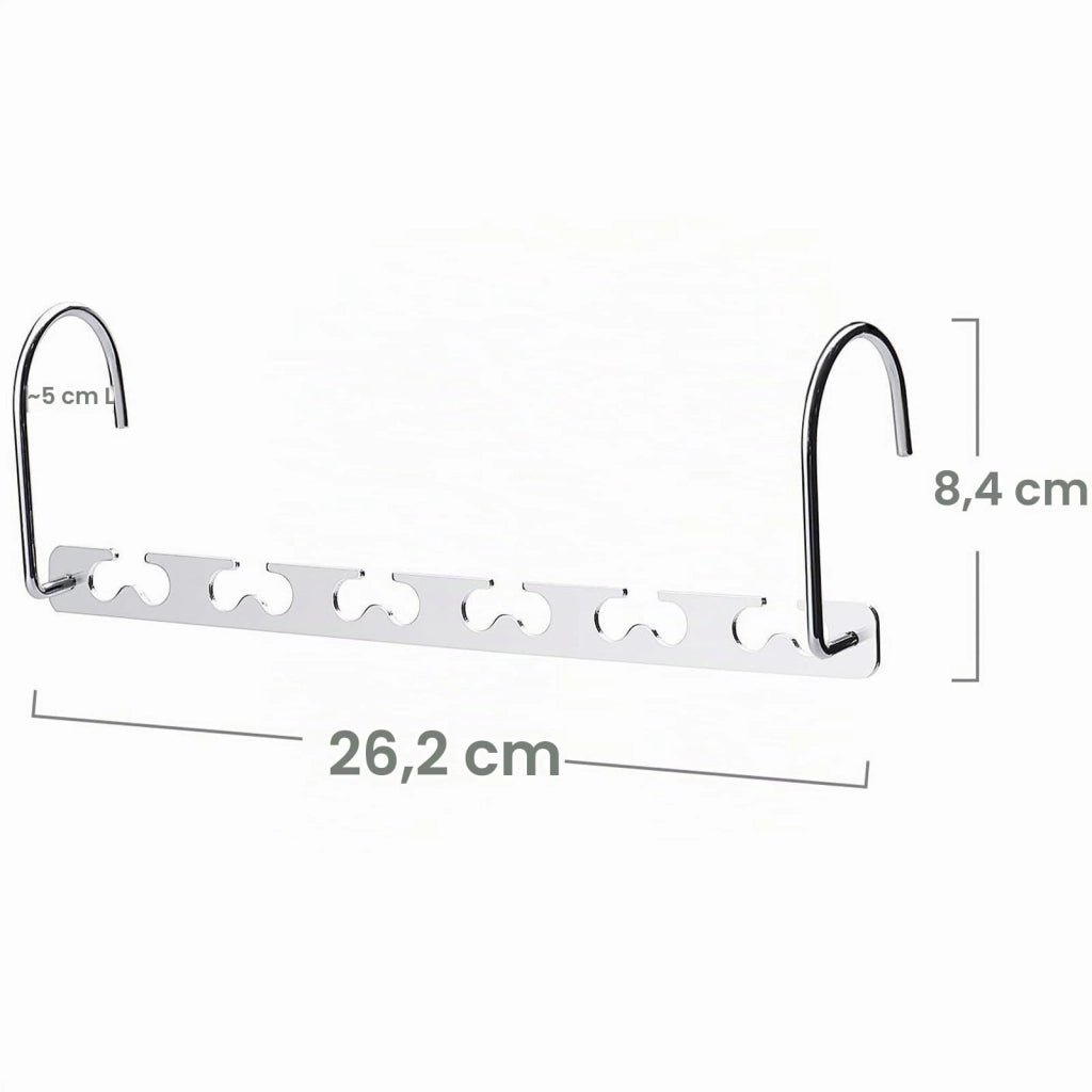 Confezione da 4 appendiabiti magici in metallo, salvaspazio, 26,1 cm