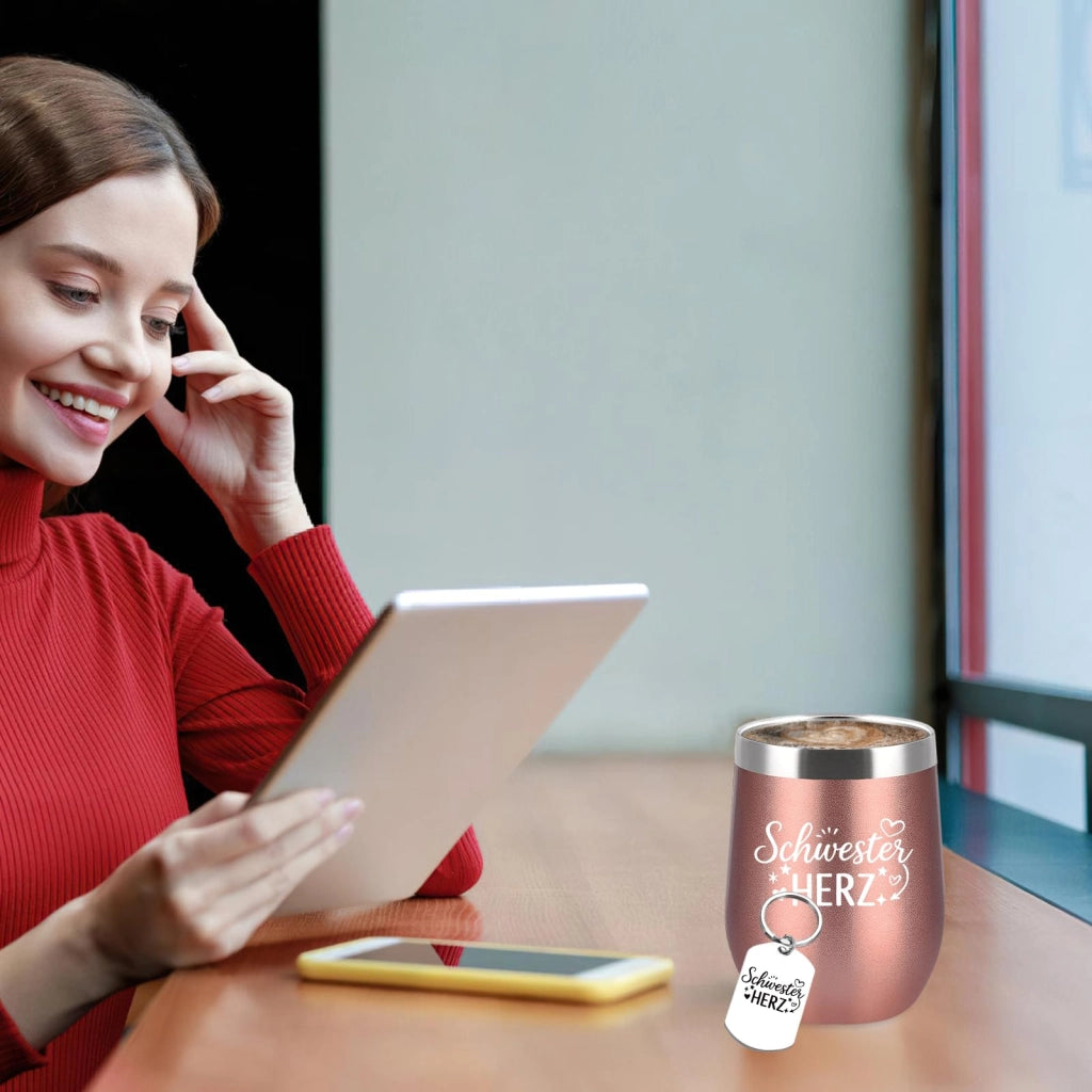 Tazza da caffè in acciaio inossidabile da 350 ml, con coperchio e cannuccia