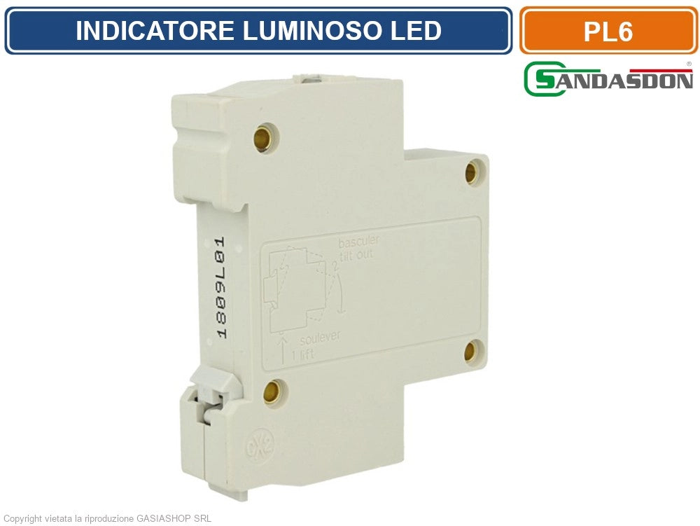 SANDASDON INDICATORE LUMINOSO LED SU GUIDA DIN 1 MODULO PER PRESENZA TENSIONE SPIA DI SEGNALAZIONE VERDE GIALLO ROSSO BLU BIANCO - Colore Struttura:Verde