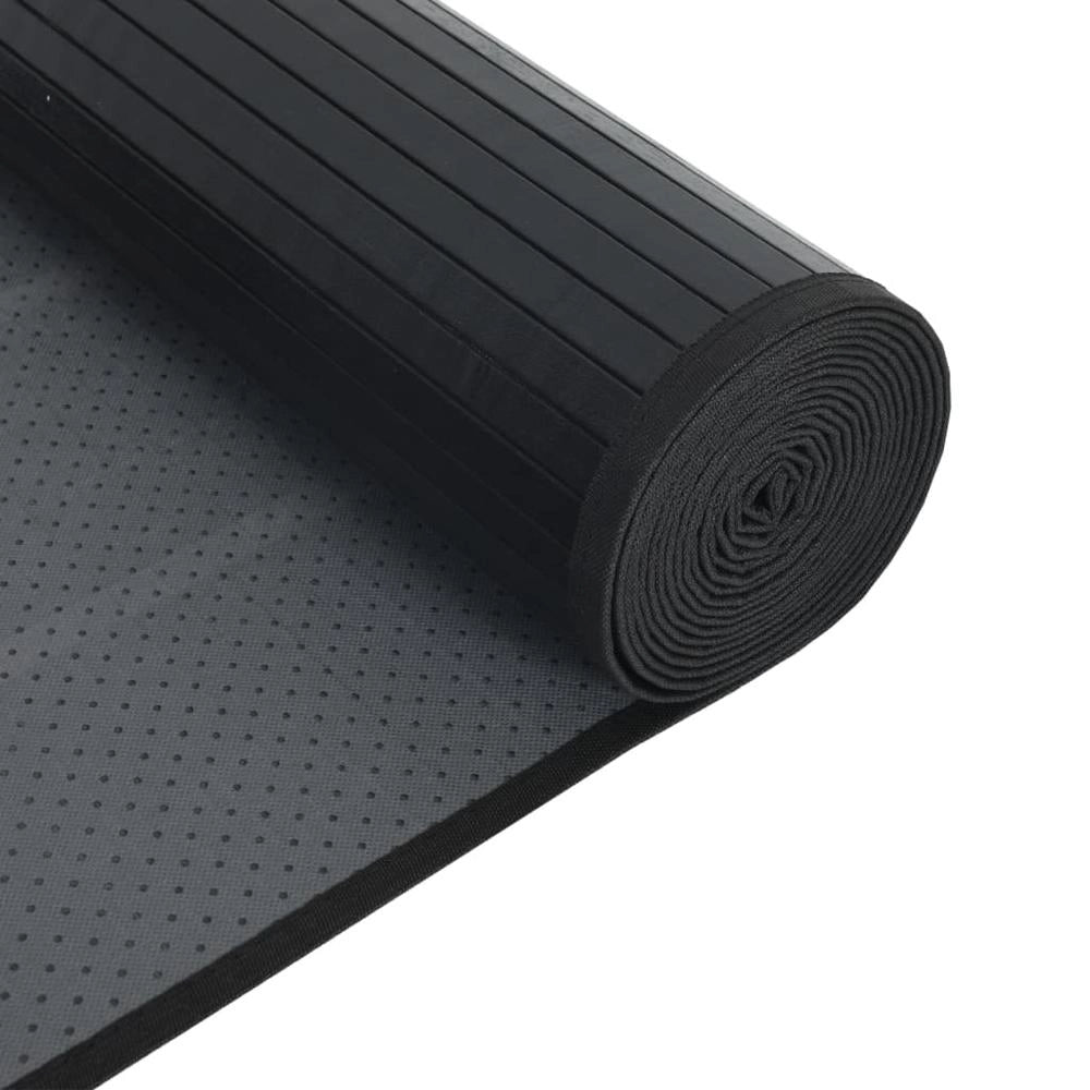 Tappeto Rettangolare Nero 60x100 cm in Bambù