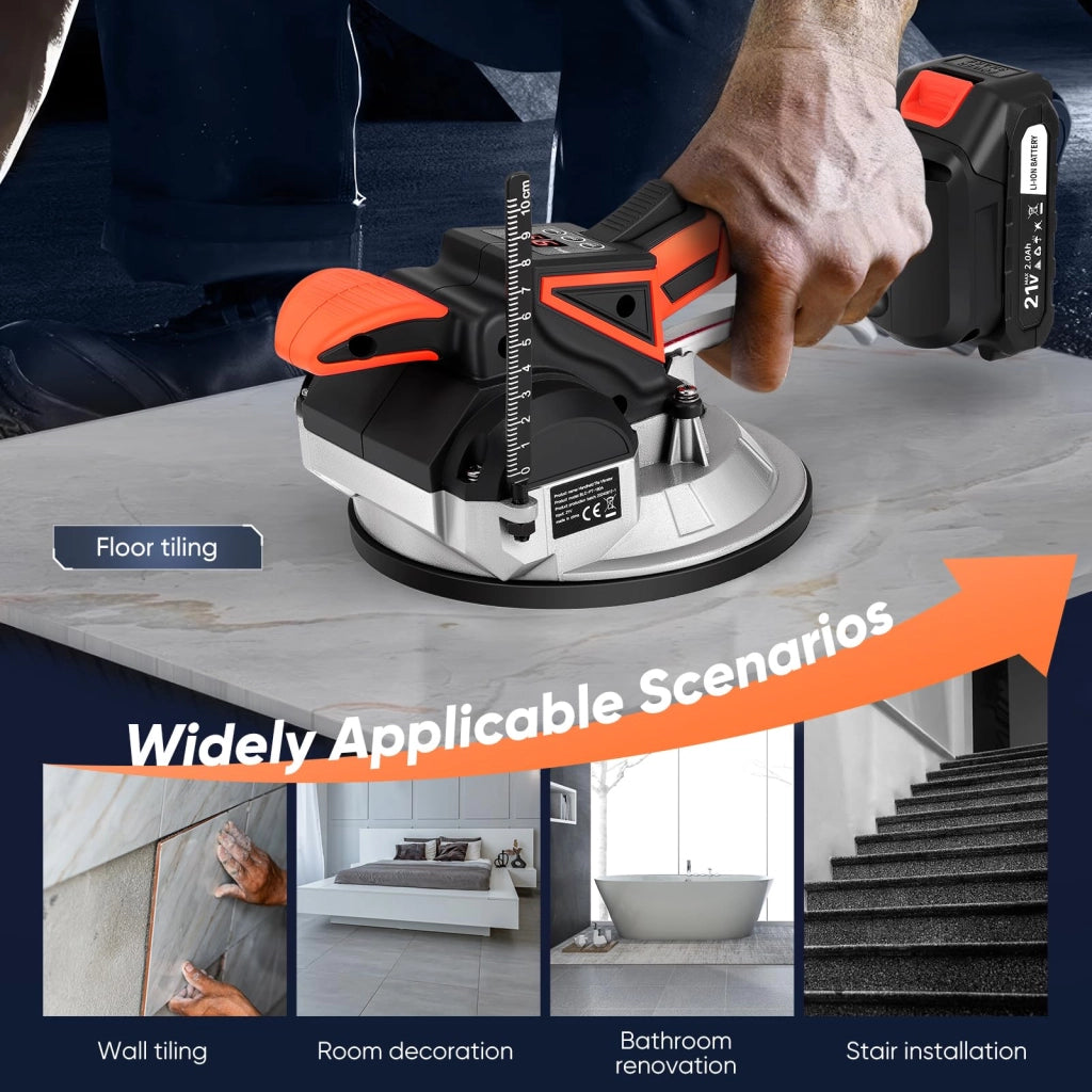 Vibratore manuale per piastrelle, potenza di aspirazione 100 kg, ventosa da 18 cm, 9 livelli
