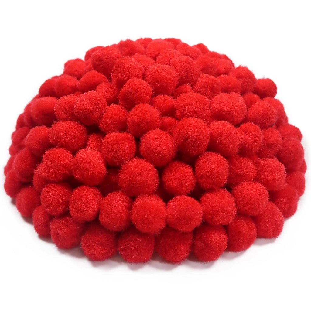 300 pezzi pon pon 25 mm, palline soffici rosse in polipropilene per lavoretti fai-da-te e decorazioni