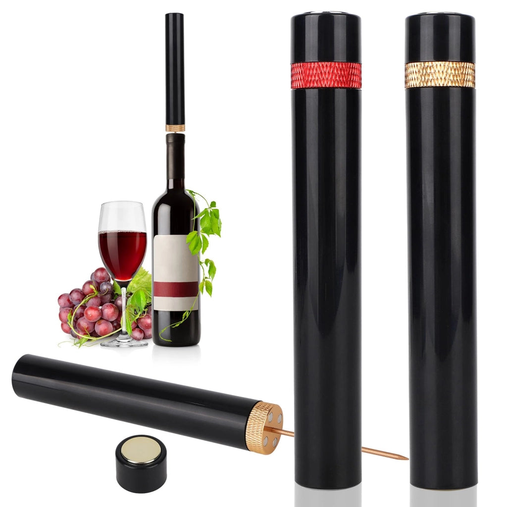 Set di 2 apribottiglie per vino, cavatappi pneumatico, 13,8 cm, alluminio