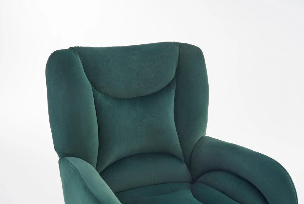 Sedia da ufficio ergonomica 64 x 62 x 97 cm, velluto verde, altezza regolabile, ruote