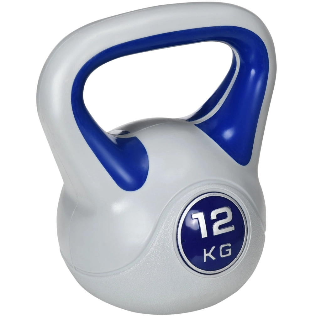 Kettlebell 12 kg 24 x 17 x 28 cm blu per workout in casa