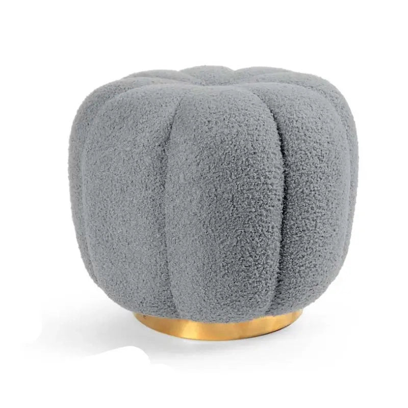 Pouf in tessuto teddy grigio scuro cm 45x45x43h