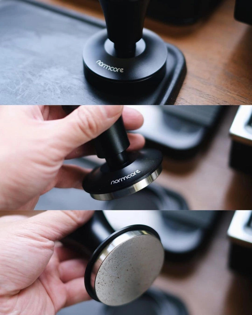 Tamper per caffè, 53,3 mm, con molla, 3 molle, colore nero