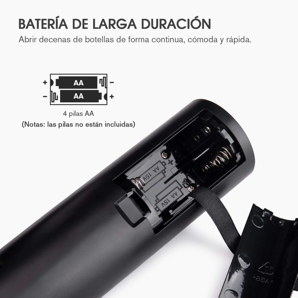 Apribottiglie elettrico per vino, set da 2, in ABS, portatile