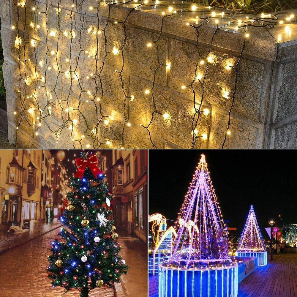 Lampada solare da esterno, 5 metri di lunghezza, 50 LED, impermeabile (bianca)