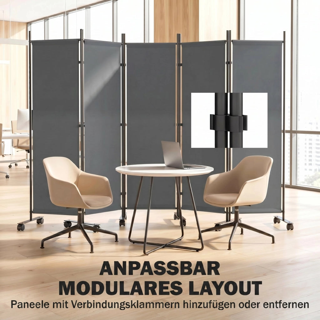 Paravento 5 pannelli ¨C Minimal ¨C Grigio scuro 252x40 cm
