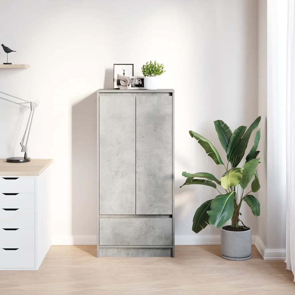 Armadio con Cassetto Grigio Cemento 55,5x34x119,5 cm Truciolato CFW5360246