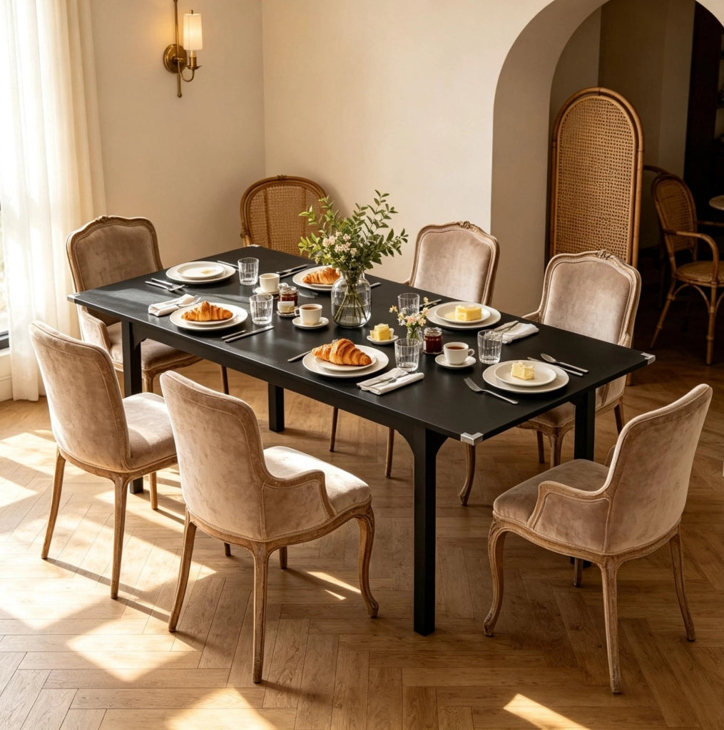 TAVOLO DA PRANZO Estensibile 120-160x70 cm MDF Nero Acciaio