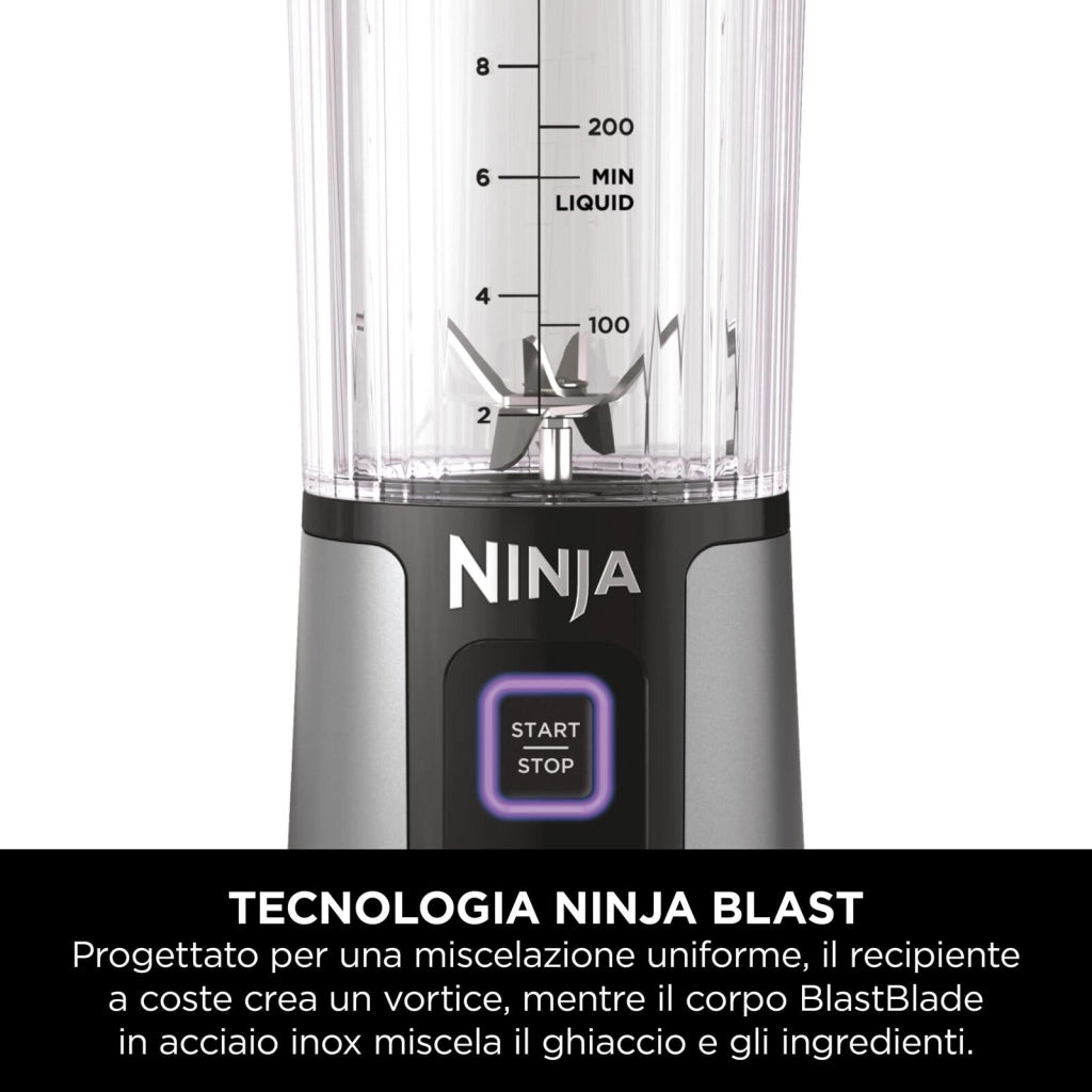 Ninja BC151EUNV Blast Frullatore Portatile Senza Fili 530 ml USB-C Trita Ghiaccio colore Blu Denim