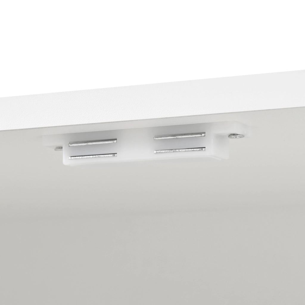 Scarpiera a 3 ante e 2 cassetti con ripiani regolabili in MDF e pannello di particelle bianca 120 × 35 × 90 cm