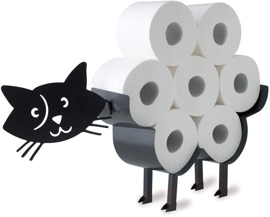 Supporto per carta igienica nero gatto