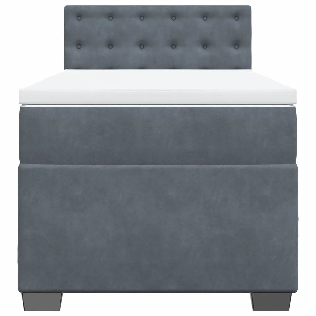 Giroletto a Molle con Materasso Grigio Scuro 90x200 cm Velluto 3288511