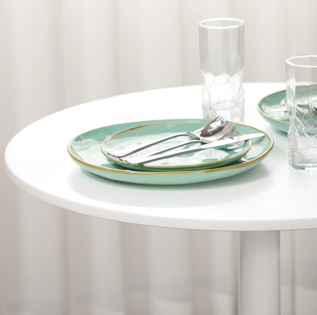 Tavolo da pranzo rotondo bianco in MDF Ø70 x 75 cm