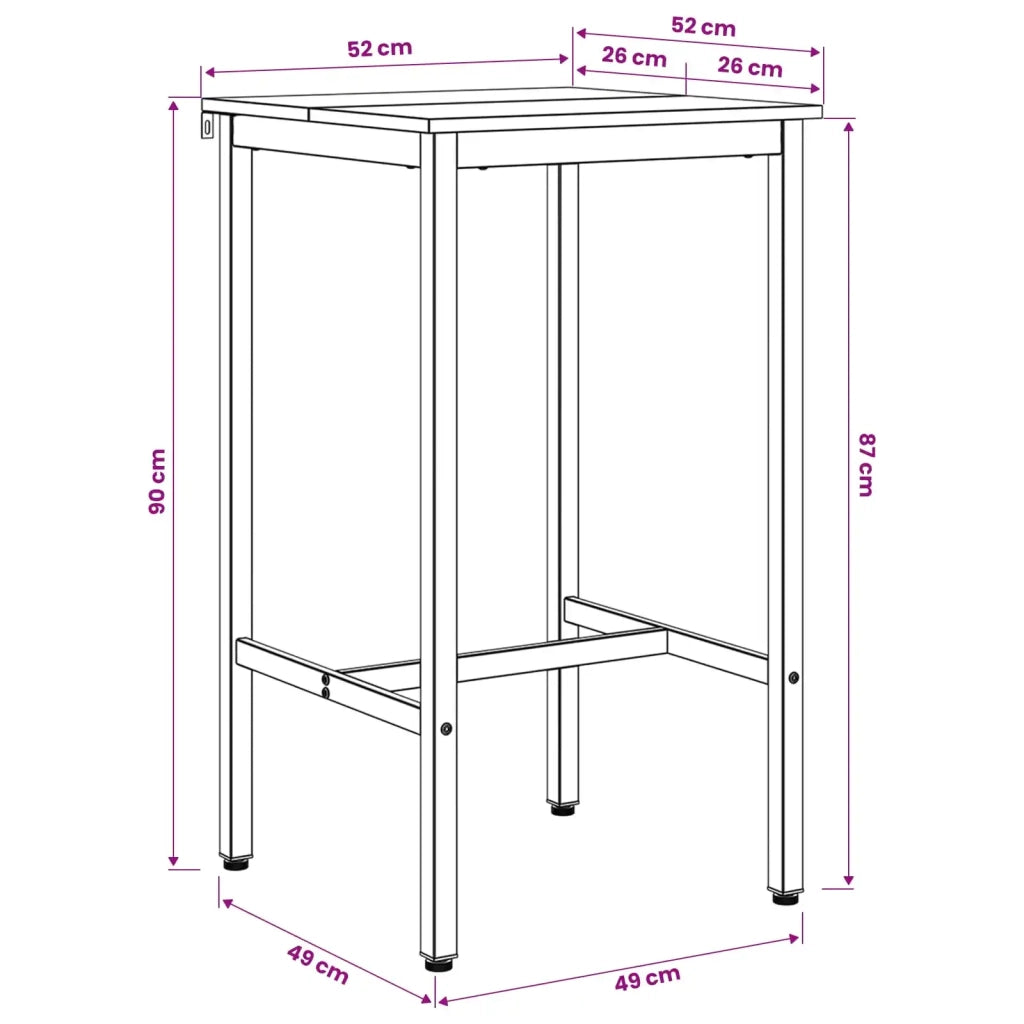 Tavolo da bar 52 x 52 x 90 cm Legno ingegnerizzato Rettangolare 8006122