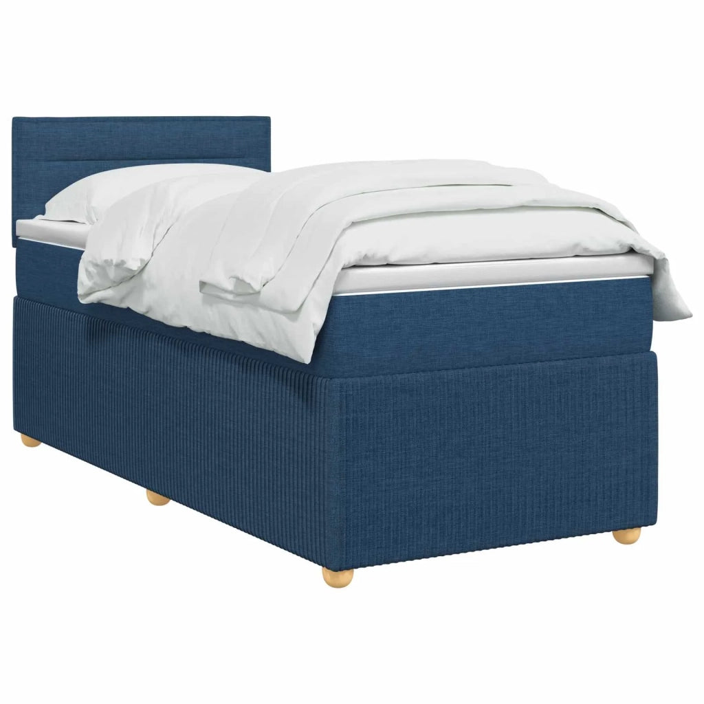 Letto box spring con materasso Blu 100 x 200 cm Tessuto 3451397