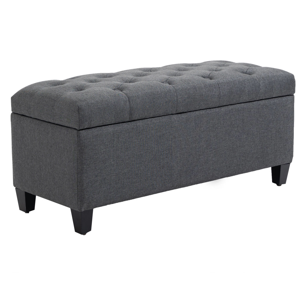 Panca contenitore imbottita grigio scuro 100 x 40 x 44 cm