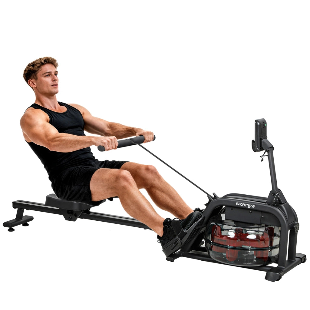 Vogatore per Allenamento ¨C Minimal ¨C Serbatoio Acqua 6-11L, Monitor LCD, Porta Cellulare, Capacit¨¤ 135 kg, Acciaio, Nero