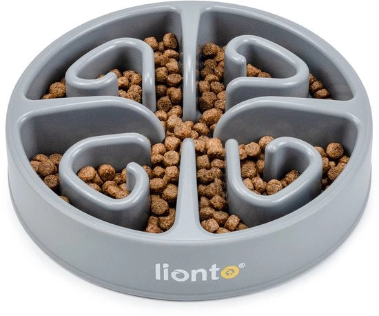 Antischrokbak per cani e gatti, ciotola anti-scivolo Ø20 cm grigio chiaro