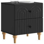 Comodino | Armadio da Notte | Mobiletto da notte Nero 43 x 34,5 x 48 cm Legno ingegnerizzato