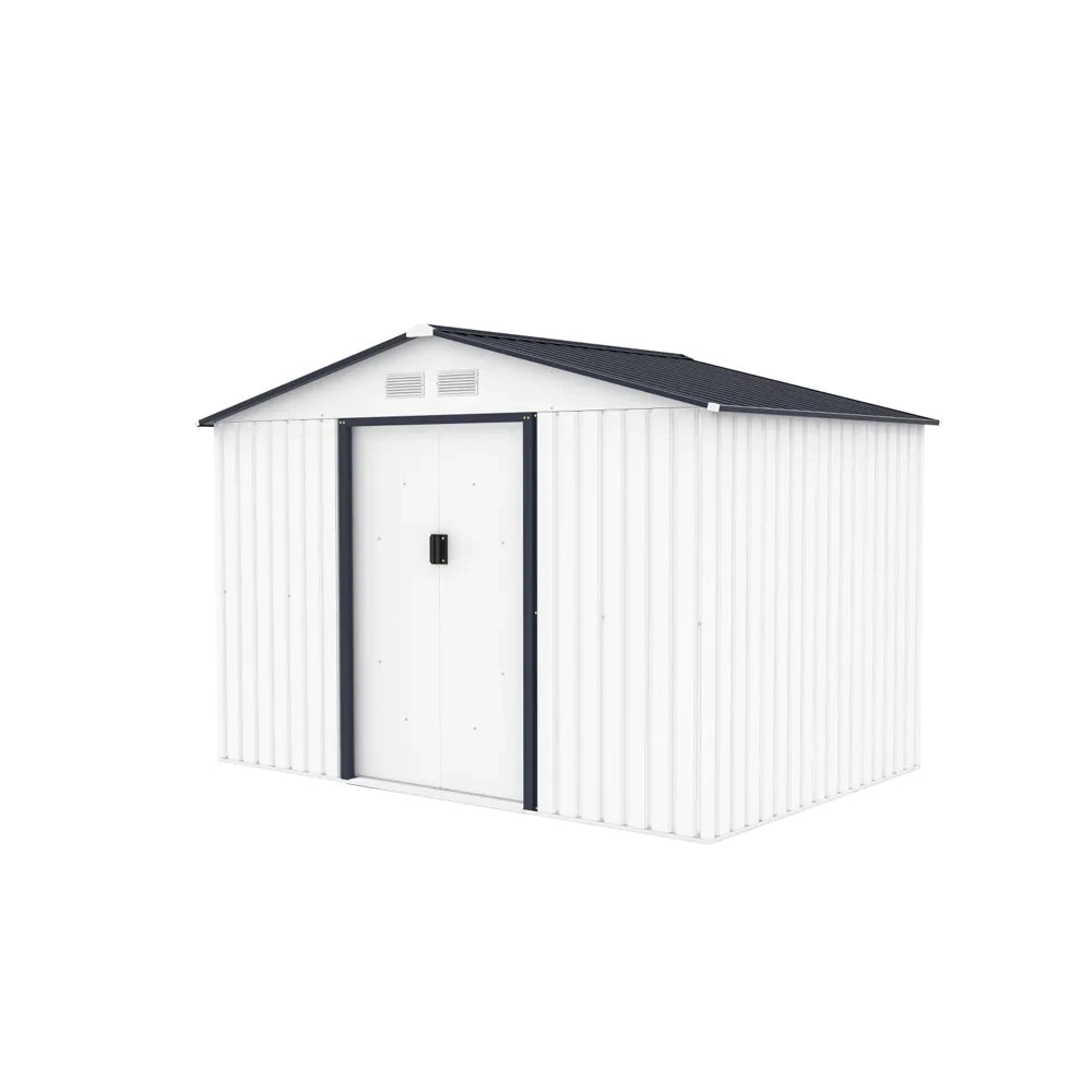 Casetta da giardino in acciaio zincato bianco 2,77x1,95x1,93 m - 65kg - 4,8 metri quadri