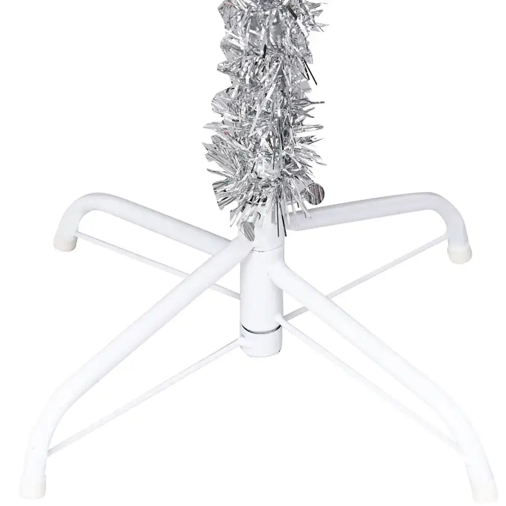 Albero di Natale Preilluminato con Palline Argento 210 cm PET 3077611