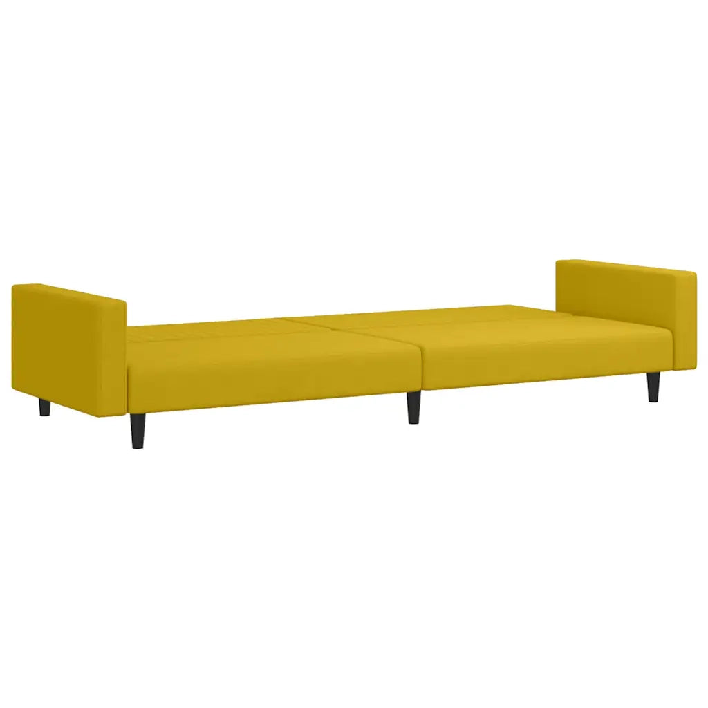 Divano letto | Sof¨¤ letto | Letto singolo a 2 Posti Giallo in Velluto