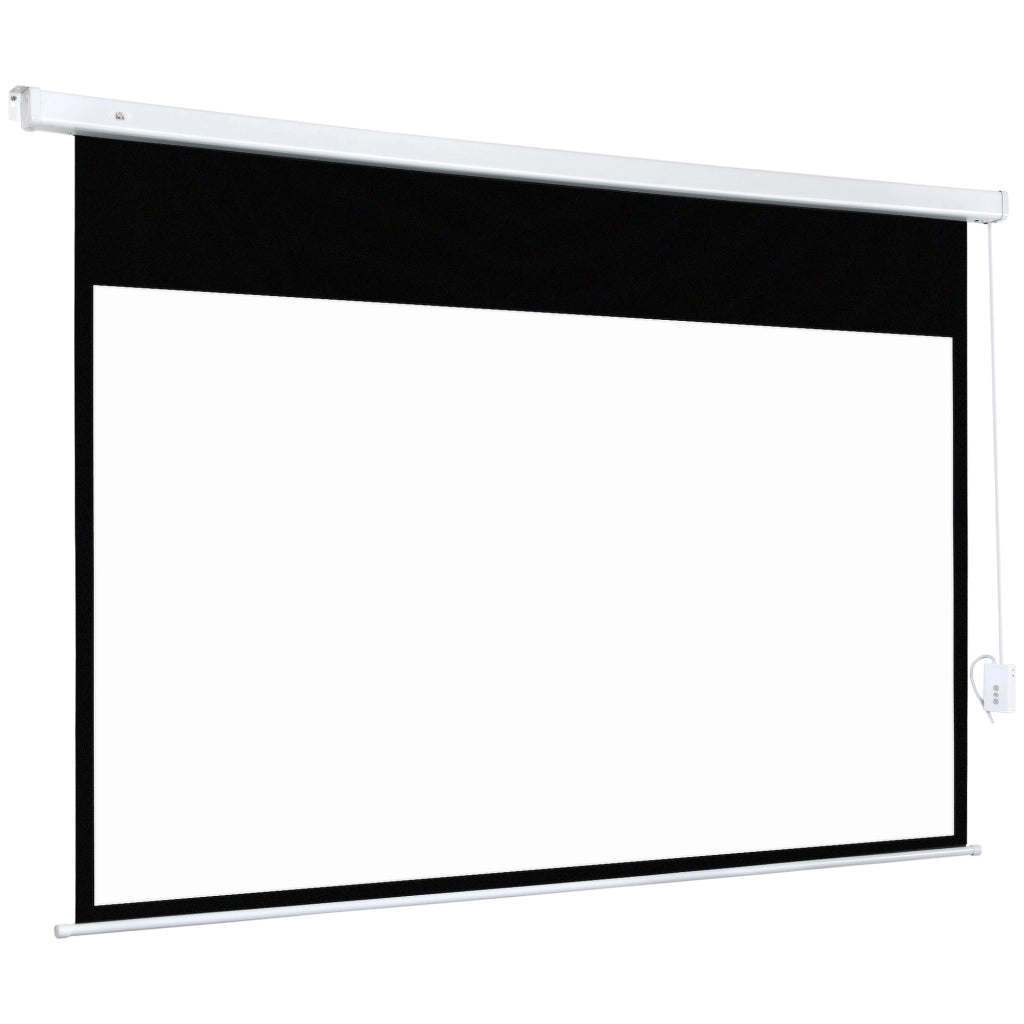 Telo Proiettore 100 Pollici con Telecomando, in PVC e Metallo, 247x7.5x168 cm, Bianco