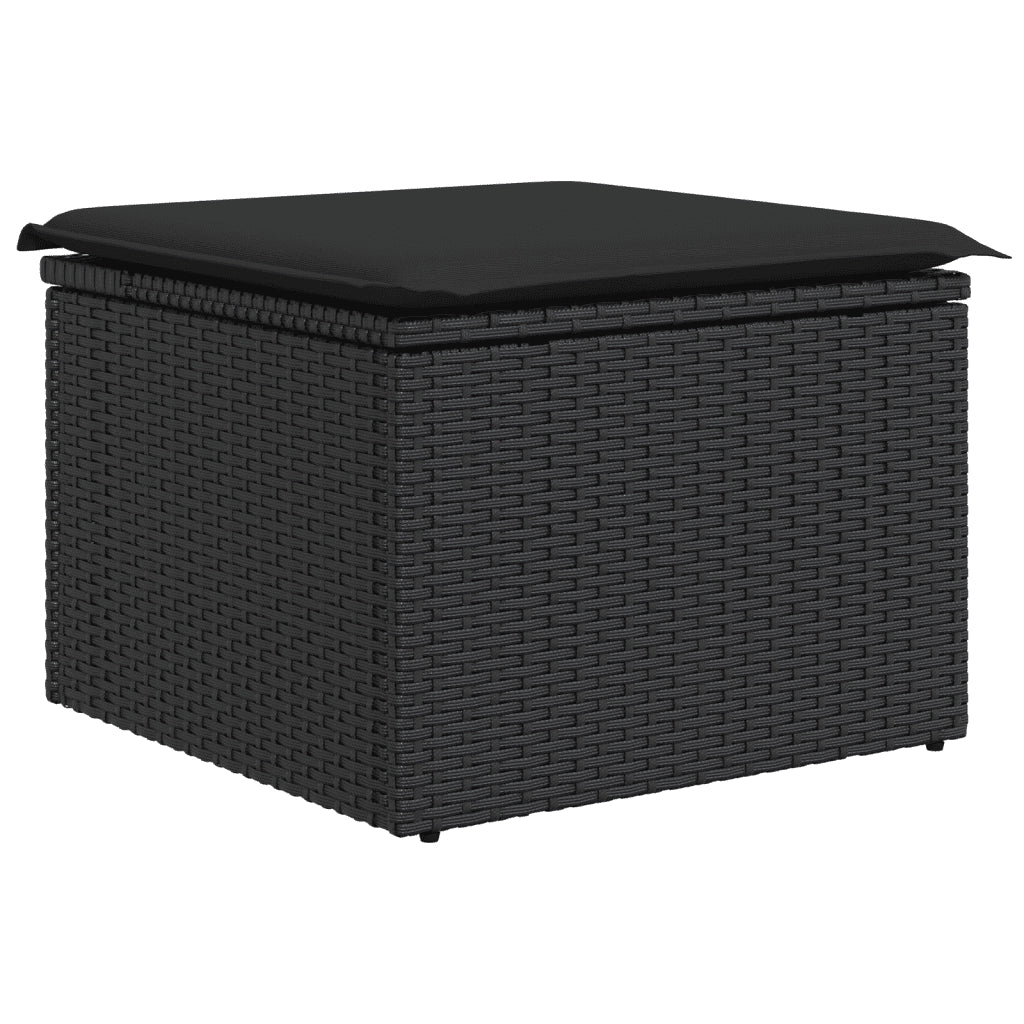 Set Divani da Giardino con Cuscini 7pz Nero Polyrattan 3252862