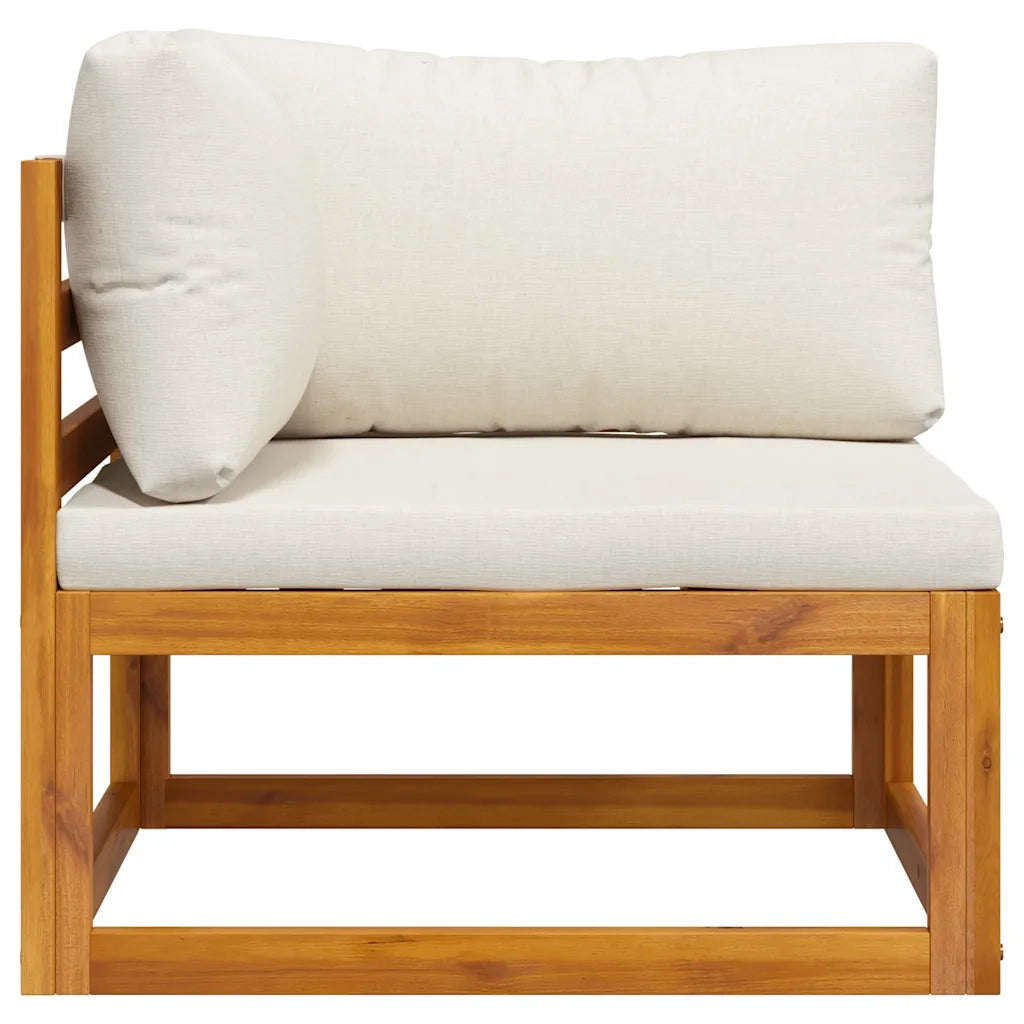 Divano Angolare Modulare Cuscini-Sofa-Divanetto Bianco Crema Massello d'Acacia 291342