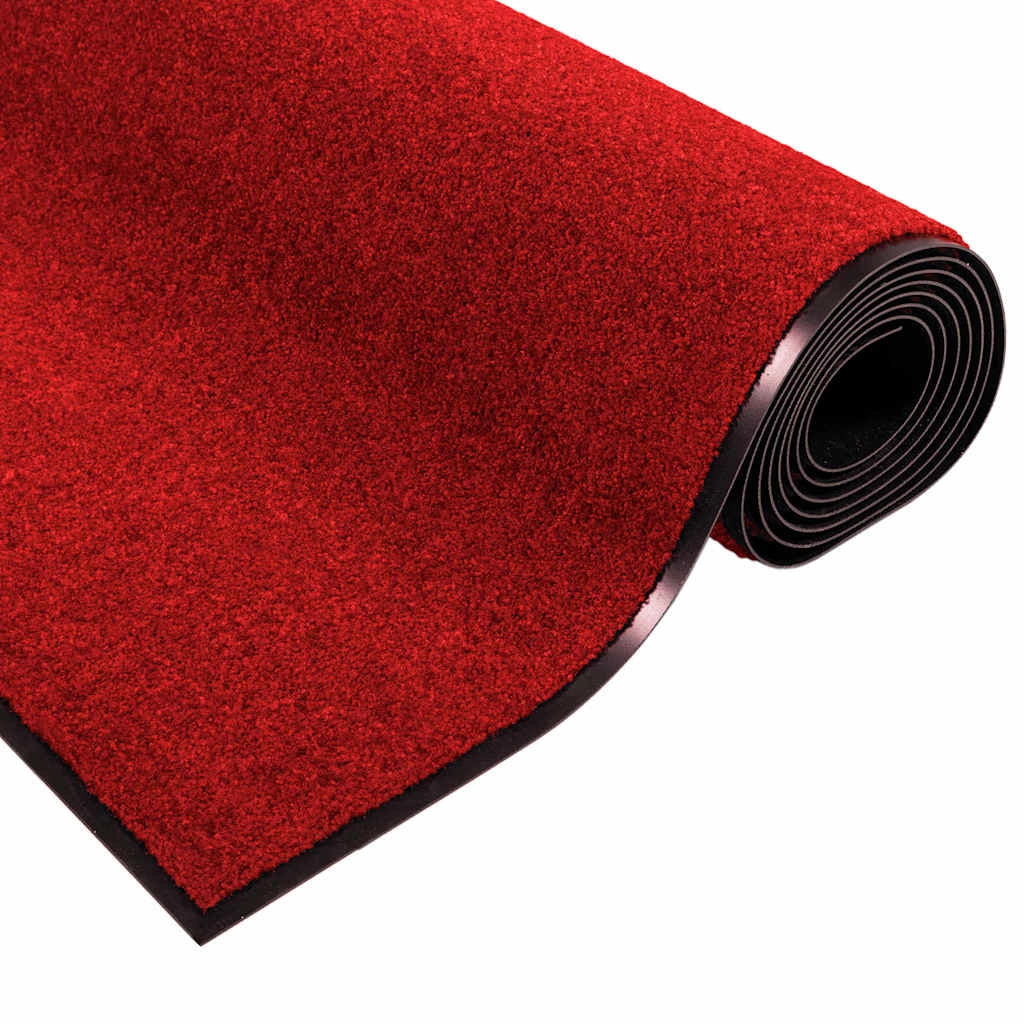 Zerbino d'ingresso moderno rettangolare 60 x 180 cm adatto per uso interno ed esterno base antiscivolo poliammide rosso 02_0057991