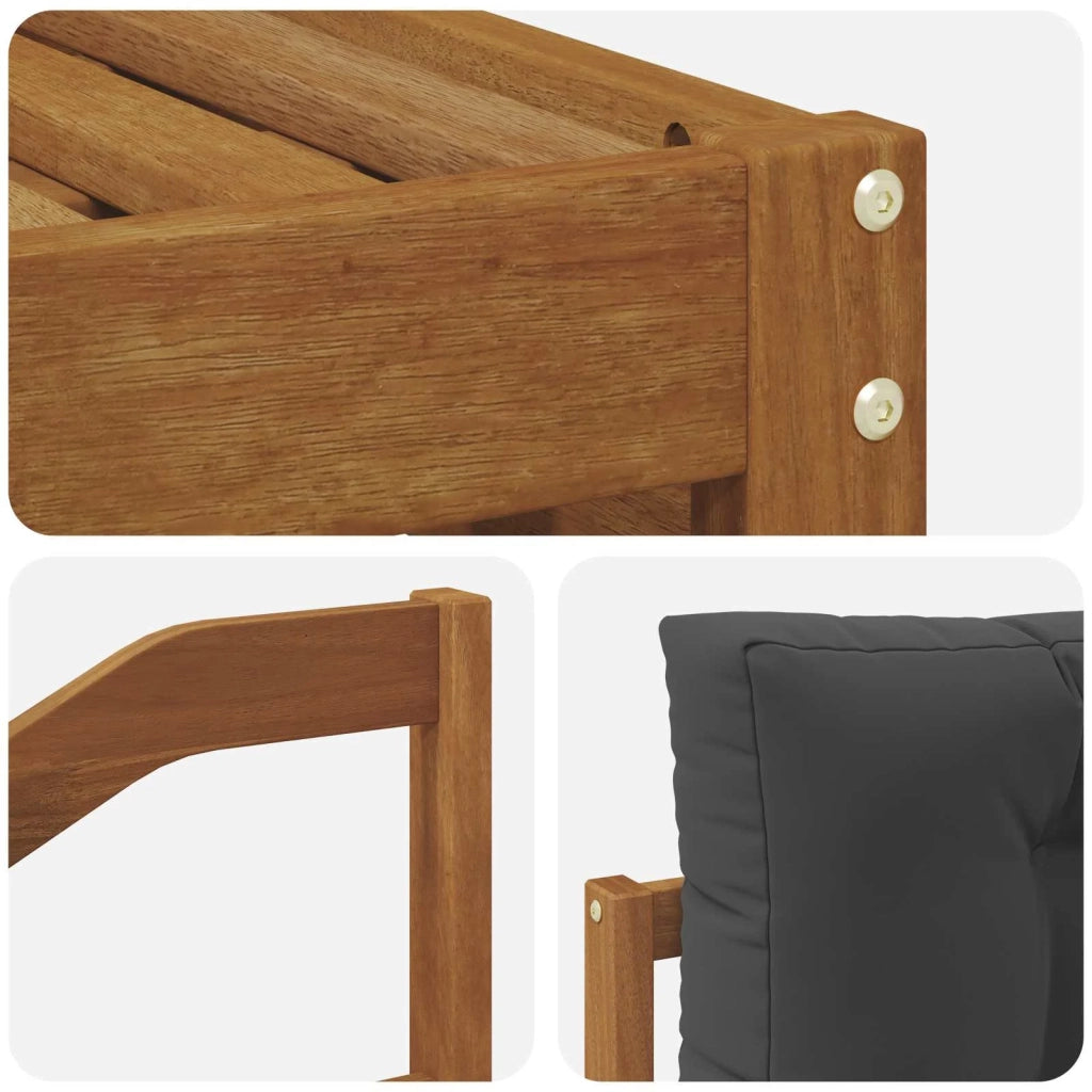 Set divani 7 pcs Naturale e Antracite Legno di Acacia Massello 3373837