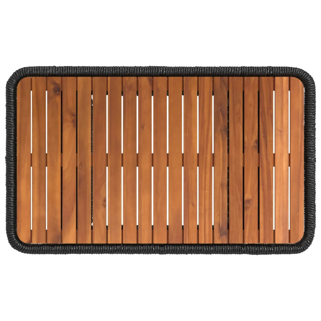 Set da Pranzo per Giardino 3 pz | Set Salotto da Giardino Nero e Crema polyrattan