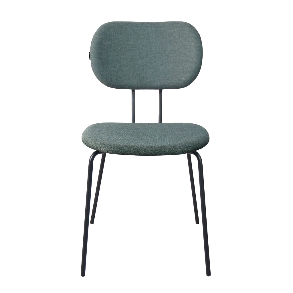 Oviala - Set di 2 sedie di design in acciaio e legno verde scuro