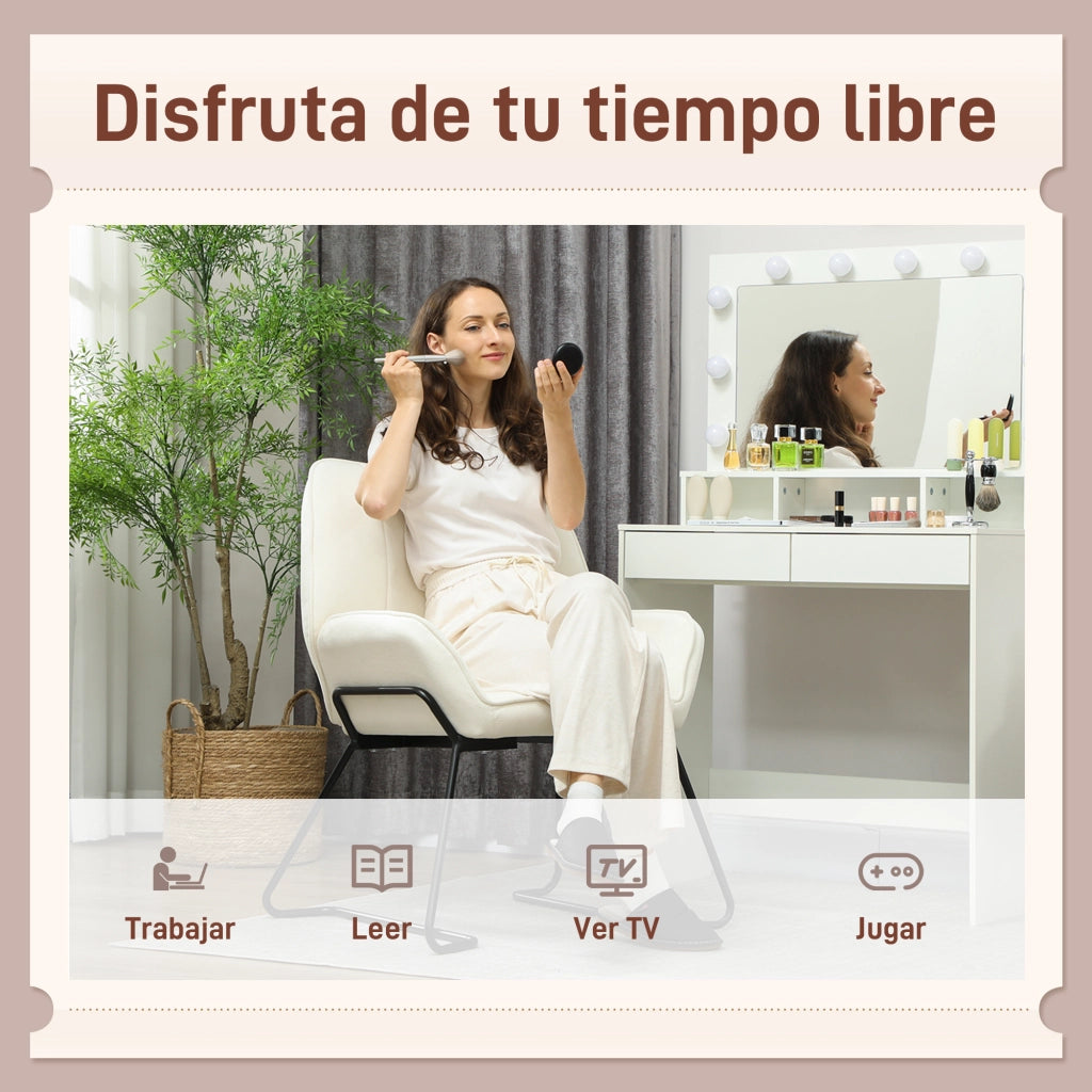 Poltrona Relax in Velluto ¨C Minimal ¨C Crema