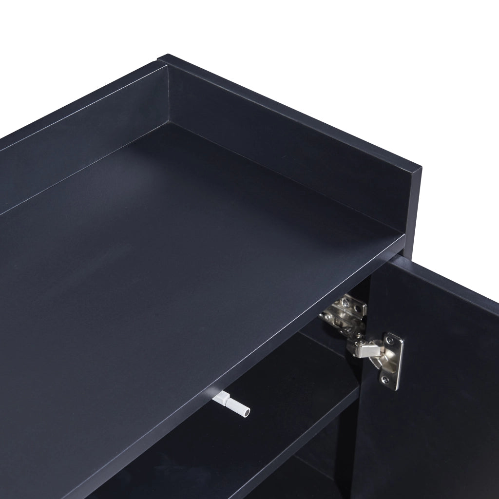 Sideboard moderno minimalista nero, 4 ante senza maniglie per soggiorno, sala da pranzo e cucina