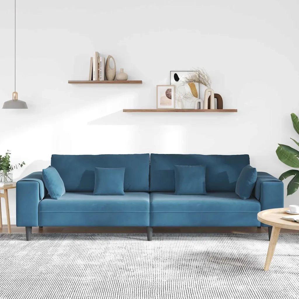 Divano Blu 250 x 77 x 76 cm Velluto 3335152